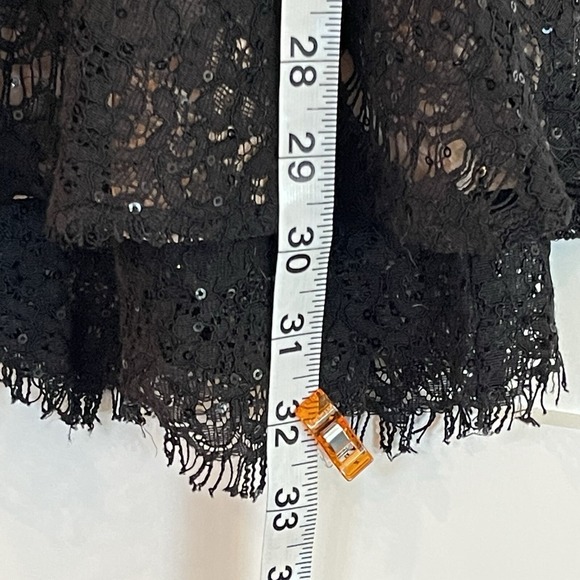 Womens Dress Mini Small Black Lace Lined‎ Tiered Fairy Goth Club Pinup Couture S - Picture 5 of 14